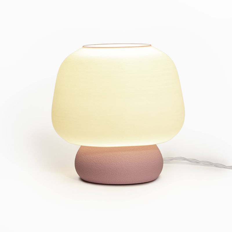 Mushroom 10" Modern Classic Plant-Based PLA 3D Printed Dimmable LED Table Lamp, White/Light