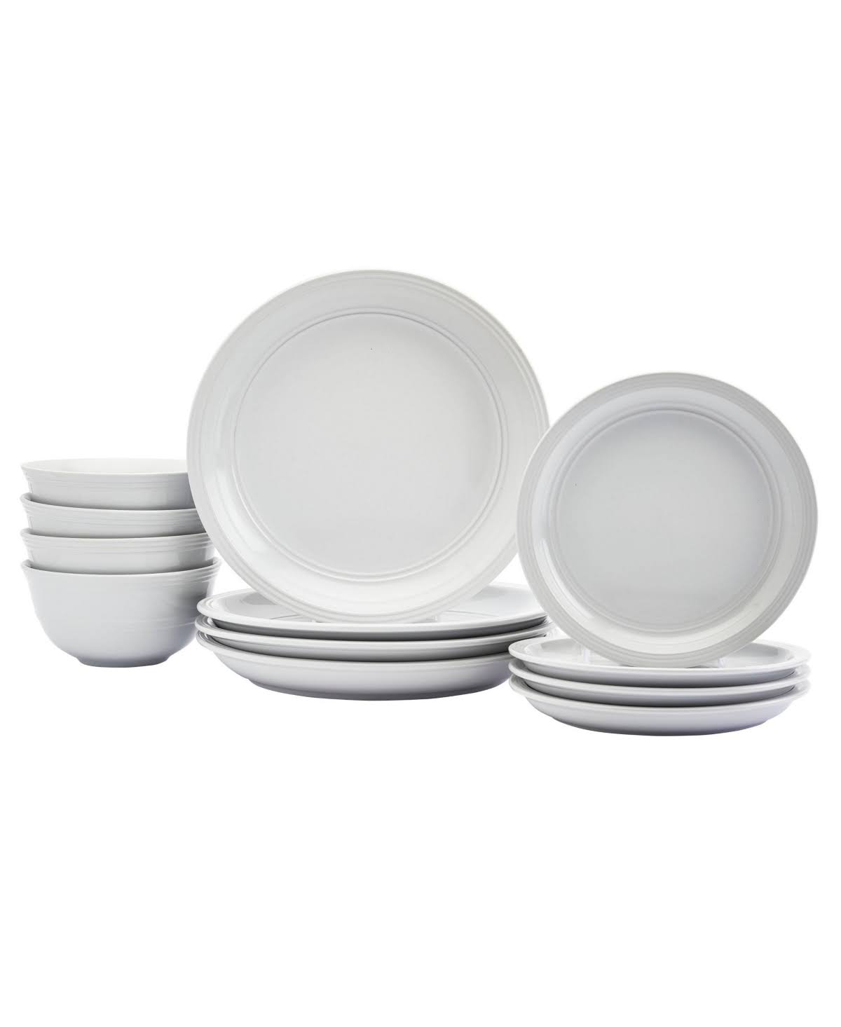 Farmhouse White 12-pc Dinnerware Set, Service for 4 - White