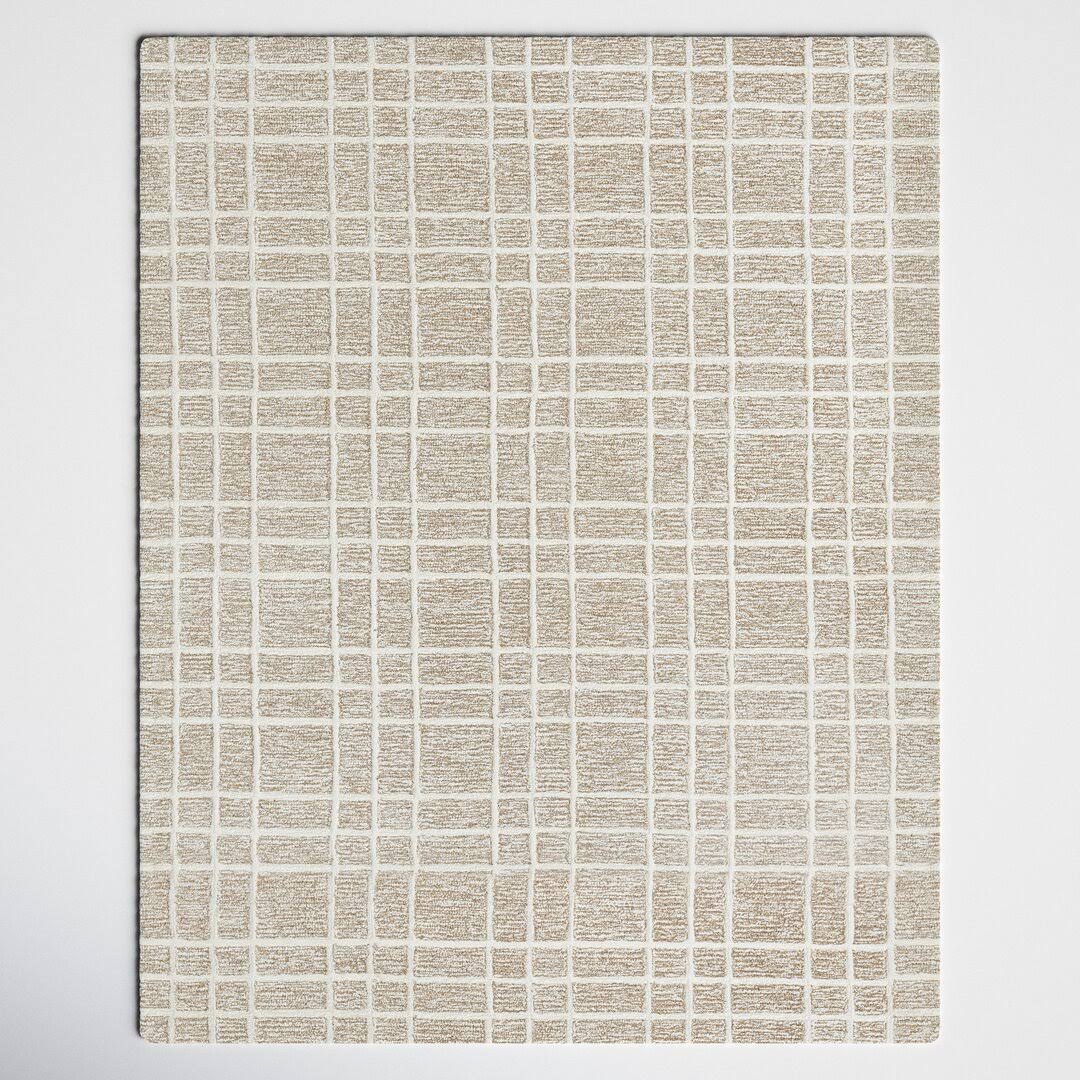 Alec Plaid Handmade Tufted Wool Brown Area Rug Joss & Main Rug Size: Rectangle 7'9" x 9'9"