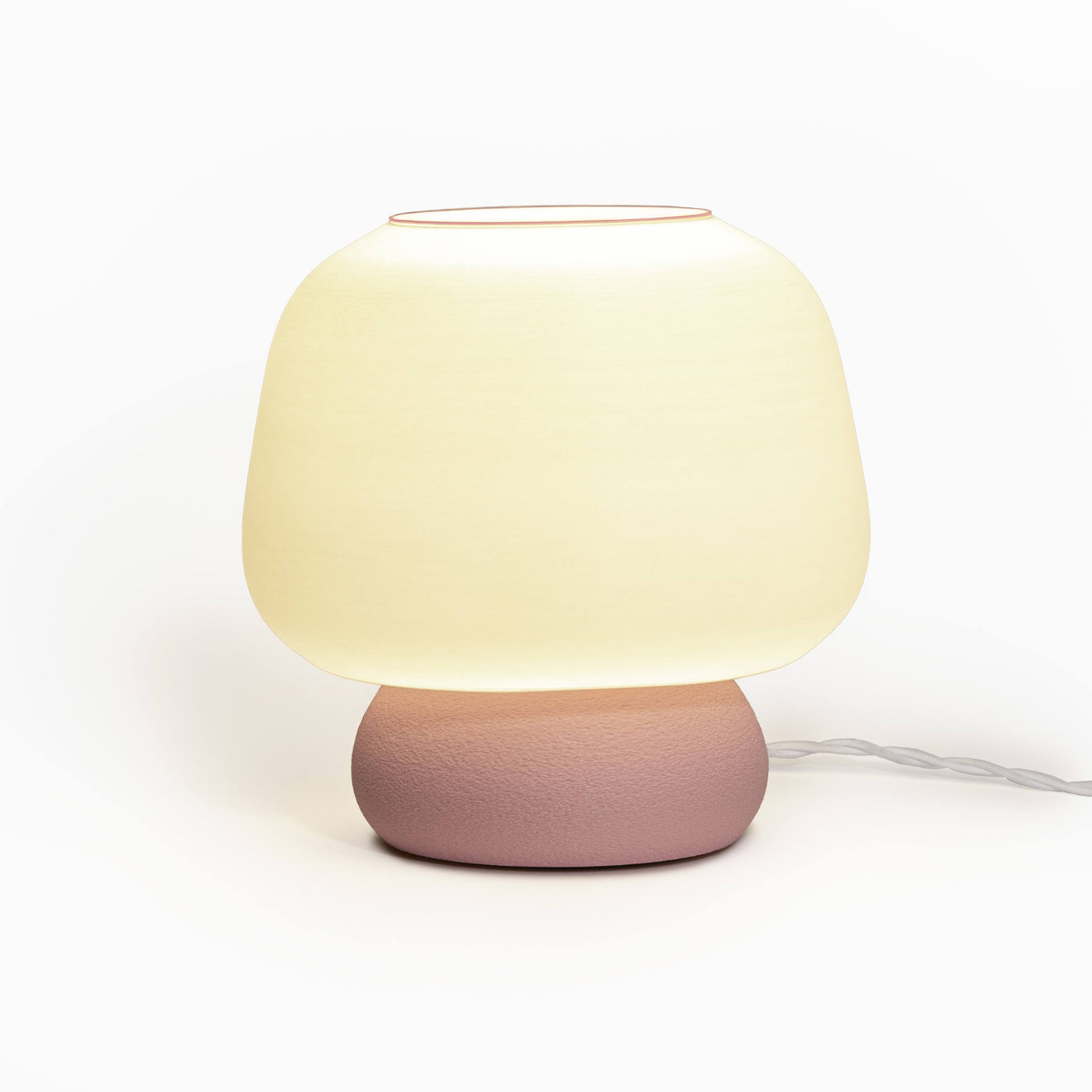 Mushroom 10" Modern Classic Plant-Based PLA 3D Printed Dimmable LED Table Lamp, White/Light