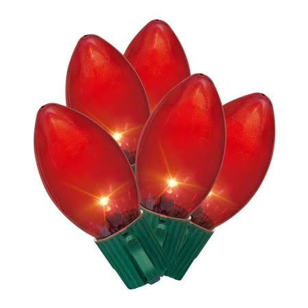 25-Count Red Ultra Bright LED C9 Christmas String Lights, 15 ft, by Holiday Time